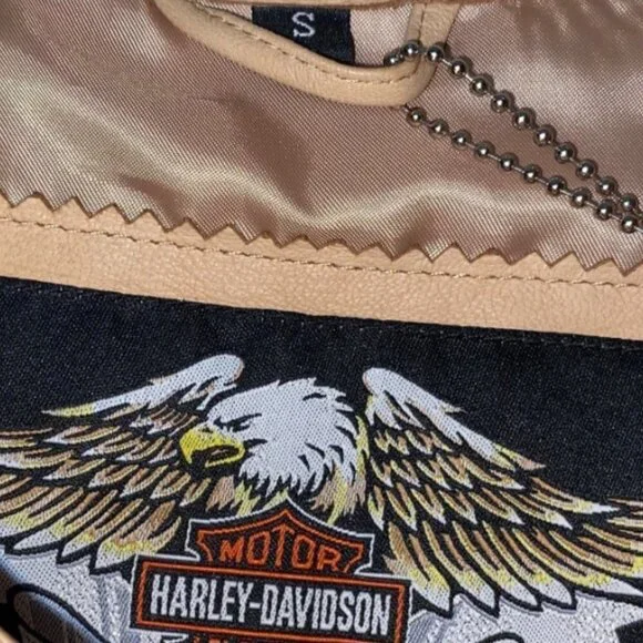Rare Women's Authentic Harley Davidson Tan leather Jacket Small NWT​​​​​​​​ - Picture 7 of 8